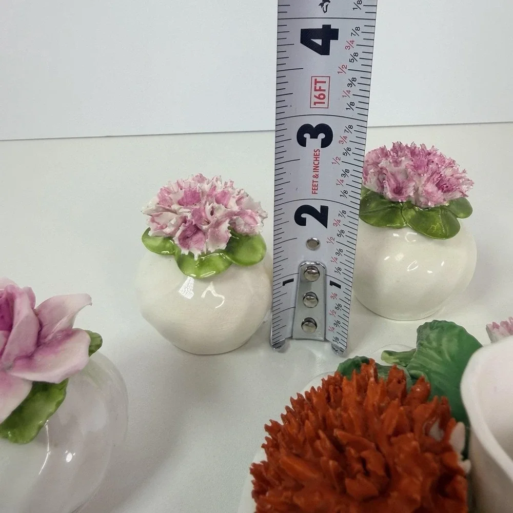 Bone China Salt & Pepper Shakers And Candle‎ Holder Set Carbation & Roses Radnor
